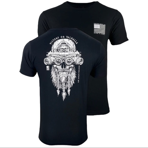Howitzer Style Men's T-Shirt Victory or Valhalla Military Grunt MFG - Picture 1 of 11